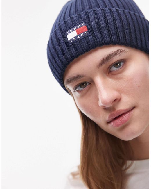 Tommy Hilfiger Multicolor – e strickmütze mit flaggenlogo