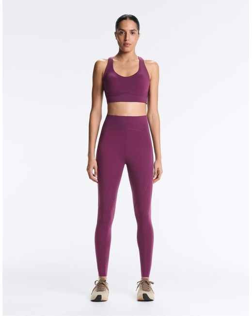 Oysho Purple Basic Compressive Ankle-length leggings