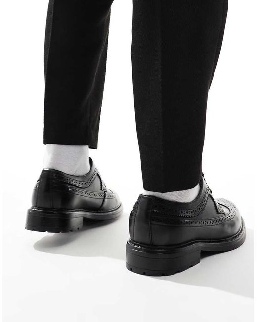 ASOS Black Lace Up Brogue Shoes for men
