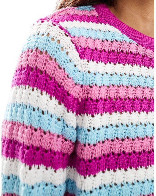 Something New Purple X Cenit Nadir Crochet Cropped Jumper