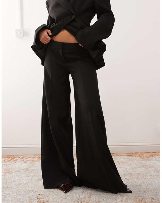 Weekday Black Premium Co-Ord Flared Tailored Trousers With Front Pleats