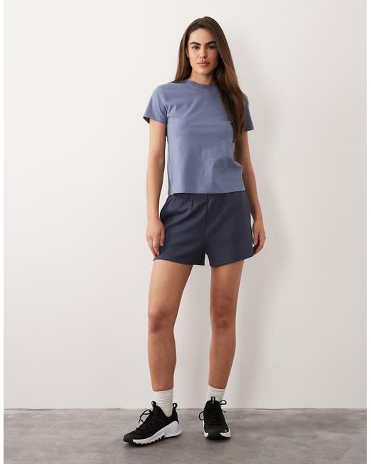 4505 Blue Icon Cotton Boxy T-Shirt With Quick Dry Finish
