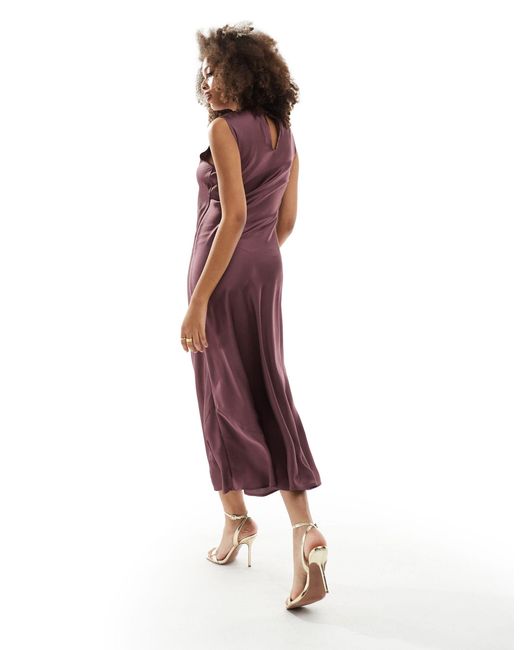 ASOS Purple Satin Midi Dress