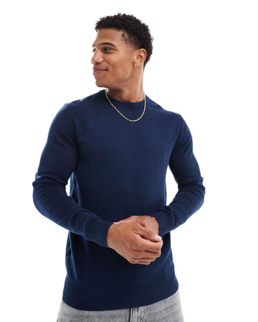 Pull ras Jack & Jones pour homme en coloris Blue