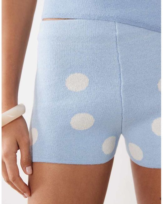ASOS Blue Knit Asymmetric Shorts