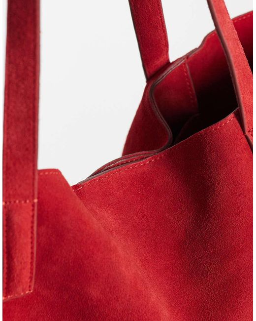 Borsa Shopping Morbida Rossa di Mango in Red
