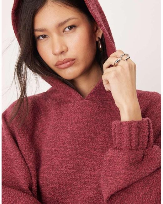 ASOS Red Hoodie With Tie Hem Detail