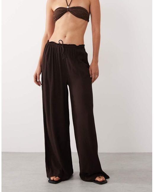 Brave Soul Brown Textured Beach Trousers