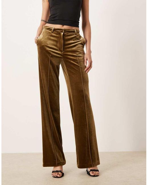ASOS Green Tall Tailored Velvet Slim Straight Trousers