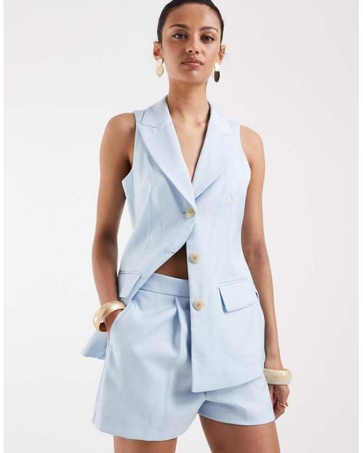 River Island Blue Tailored Shorts