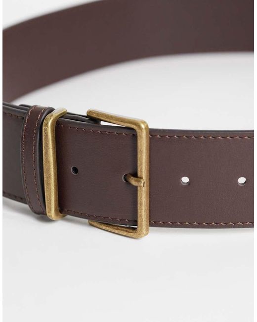 ASOS Gray Waist And Hip Wide Square Buckle Belt