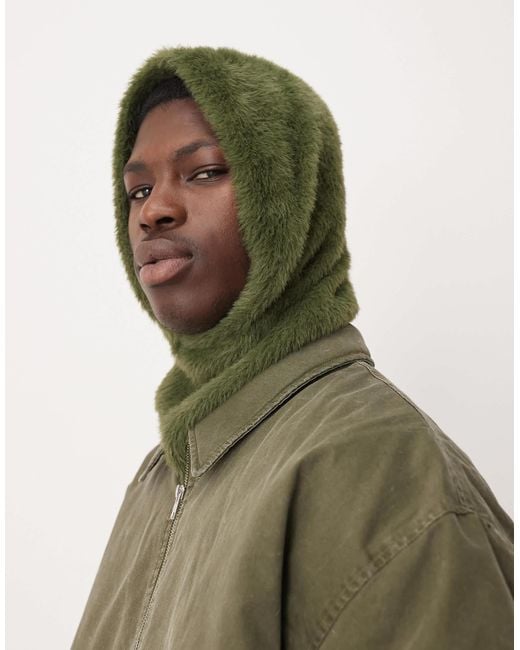 ASOS Green Knitted Eyelash Hood for men