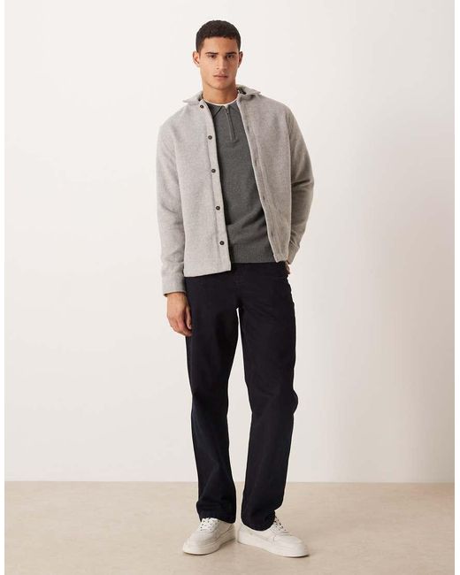 ASOS Gray Wool Blend Overshirt for men