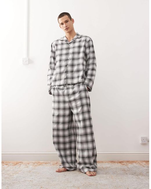 Chemise oversize d'ensemble en flanelle à carreaux - noir et Weekday pour homme en coloris Gray