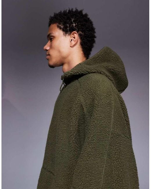 ASOS Gray Extreme Oversized Quarter Zip Funnel Neck Hoodie for men