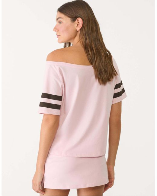 T-shirt à manches courtes et imprimé texas - pastel Stradivarius en coloris Pink