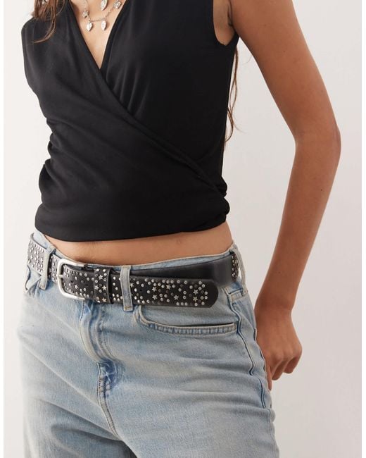 Weekday Black Sleeveless Wrap Top