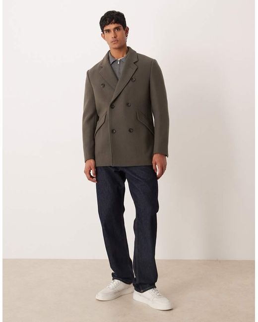 Mango Brown Wool Coat for men