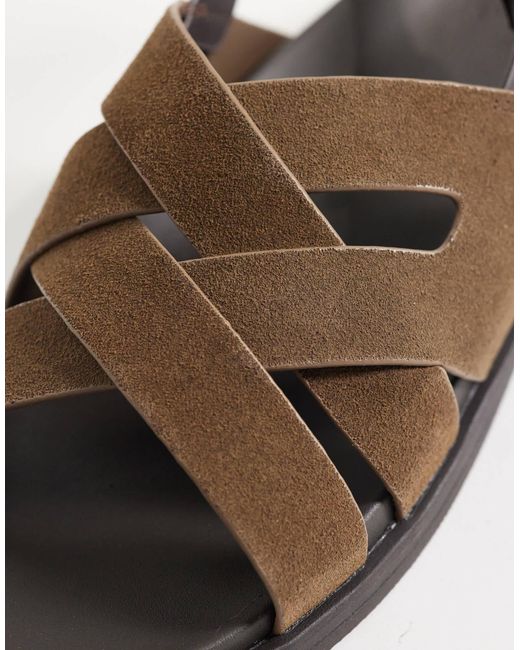 Mango 100% Suede Cross Strap Design Sandal With Buckle Detailing in ...