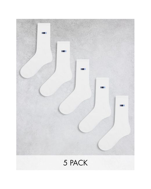 Jack & Jones White 5 Pack Socks With Flag Print for men