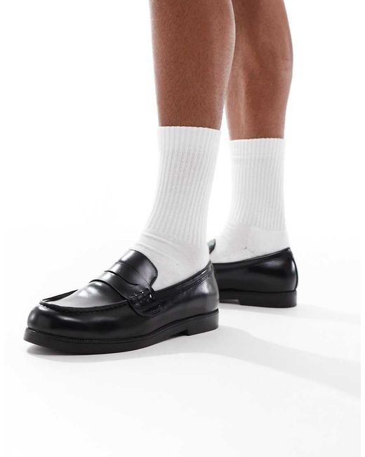 Bershka White Shiny Loafers for men