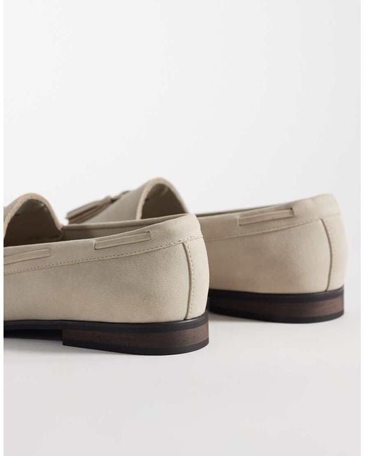 ASOS Brown Penny Loafers With Fringe Trim And Ruched Aprons for men