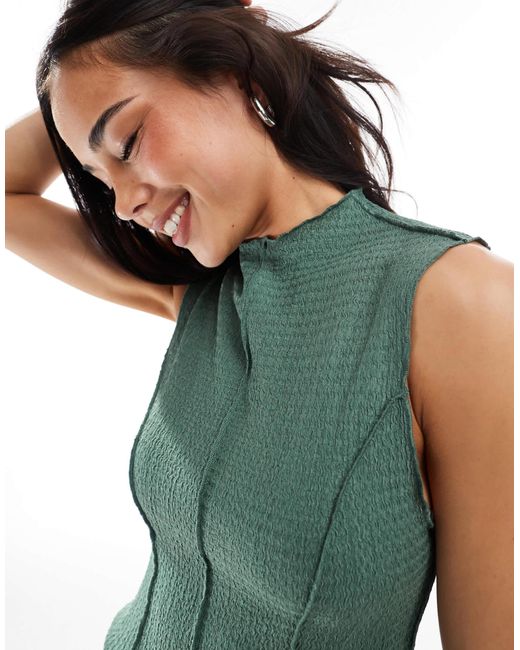 Top d'ensemble texturé en jersey avec coutures visibles - sapin Vero Moda en coloris Green