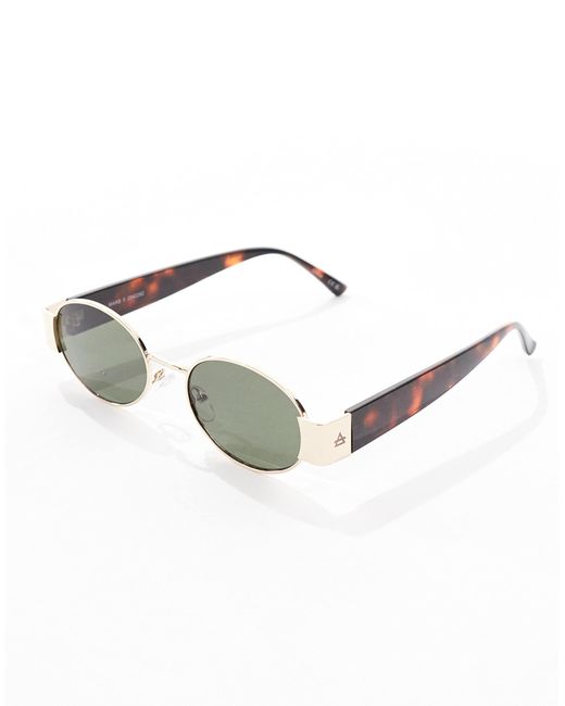 Aire Multicolor Mars Ii Slim Oval Metal Frame Sunglasses With Tort