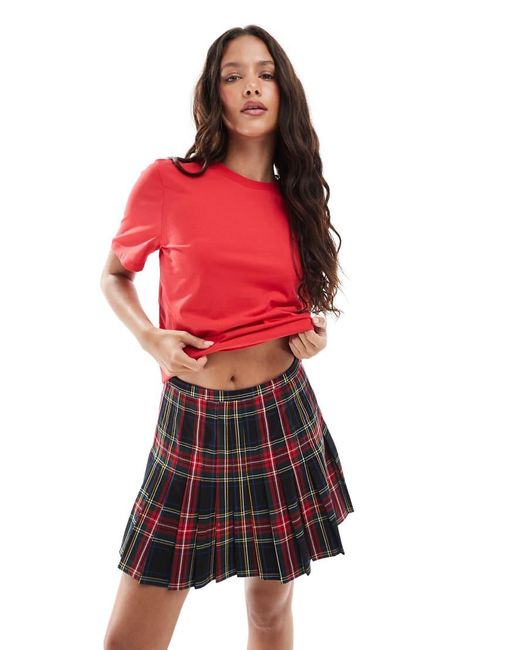 Superdry Red Check Mini Skirt