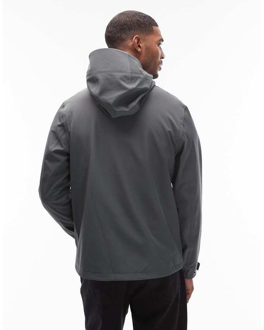 Rains Gray 12520 Suva Waterproof Hooded Shell Jacket for men