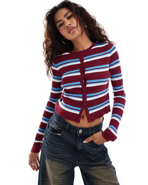 Collusion Blue Stripped Cardigan