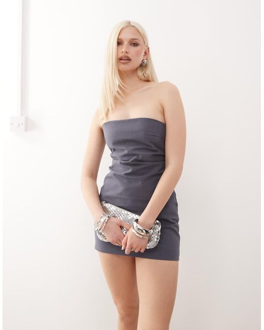 Lioness Multicolor Tranquility Linen Look Cotton Bandeau Gathered Mini Dress