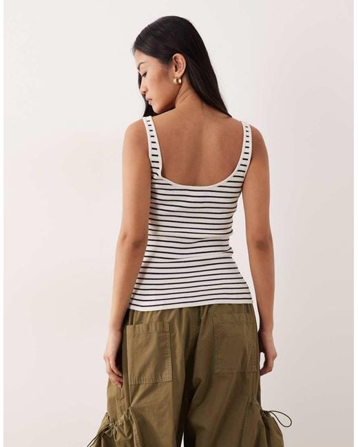 ASOS Brown Cotton Blend Knitted Scoop Neck Cami