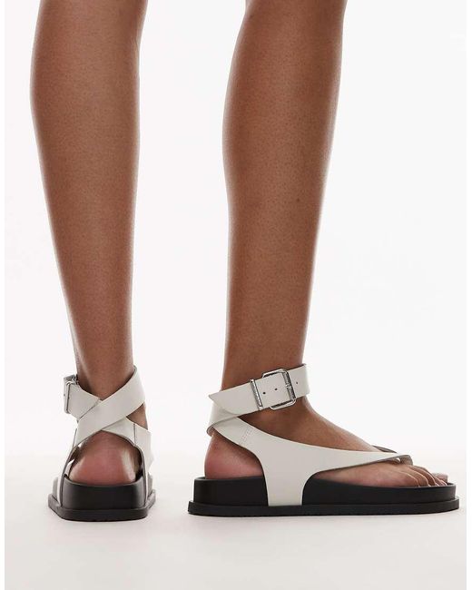 Sandali Bianchi Alla Caviglia Con Fascette di Tommy Hilfiger in Brown