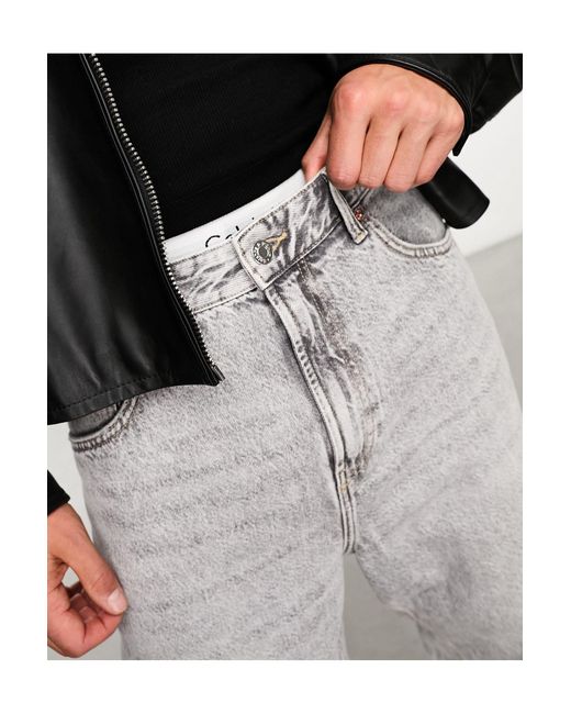 Bershka White baggy Jeans for men