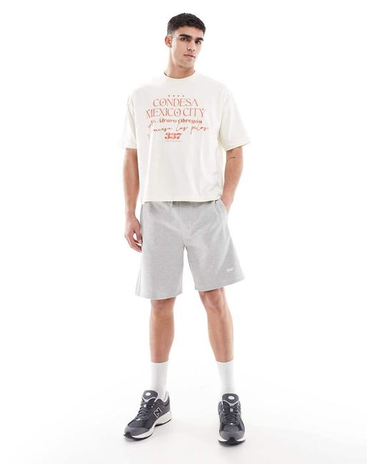 Pull&Bear White Stwd Jersey Shorts for men