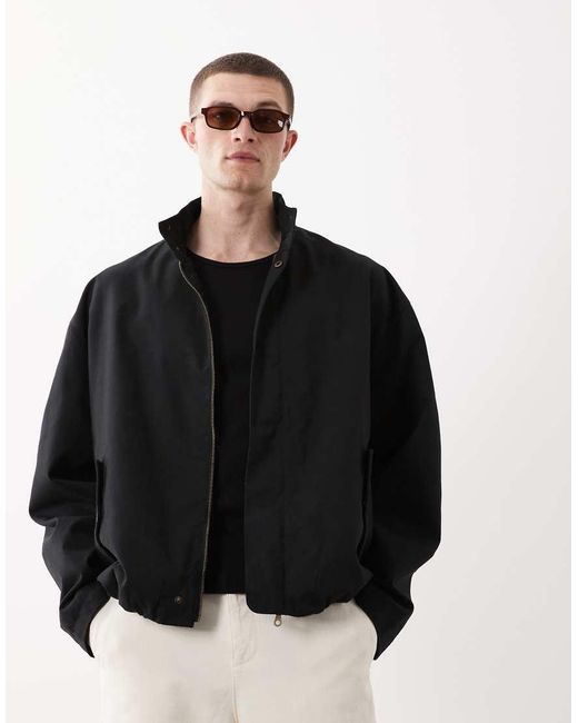ASOS Blue Oversized Funnel Neck Jacket for men