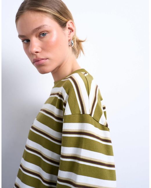 TOPSHOP White – langärmliges, lockeres skater-shirt