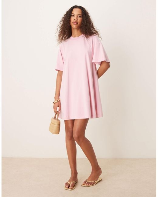 ASOS Pink T Shirt Swing Mini Dress
