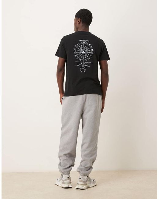 ASOS Black T-shirt With Celestial Spine Graphic for men