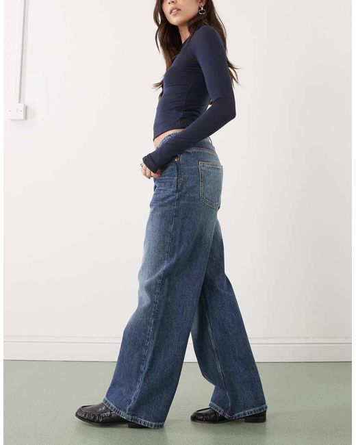 Weekday Blue Missy Low Waist Loose Fit Jeans
