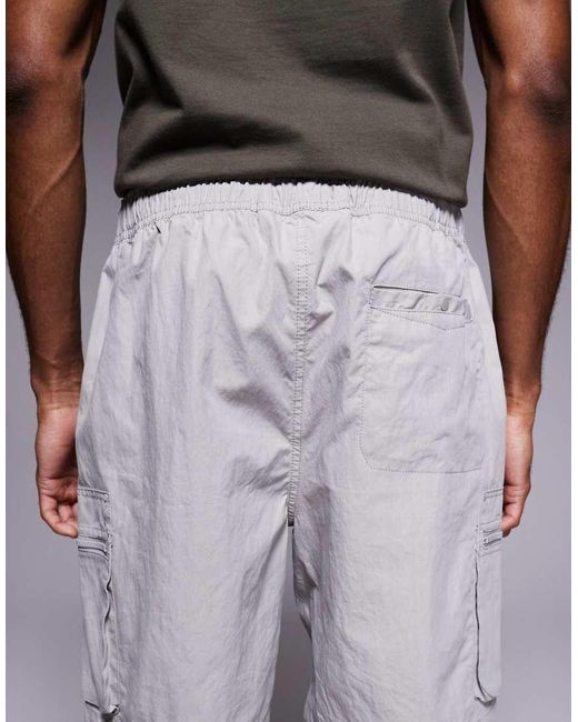 River Island Gray Cargo Shorts for men