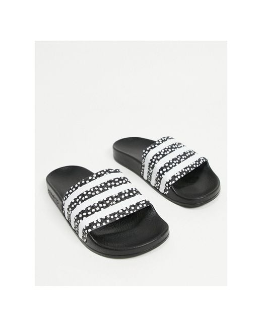 Adidas Originals Adilette - Slippers Met Stippenprint in het Black