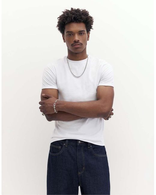 Pull&Bear Basic Aansluitend T-Shirt in het White voor heren