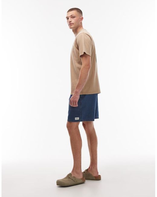 Rhythm Blue Textured Relaxed Shorts for men