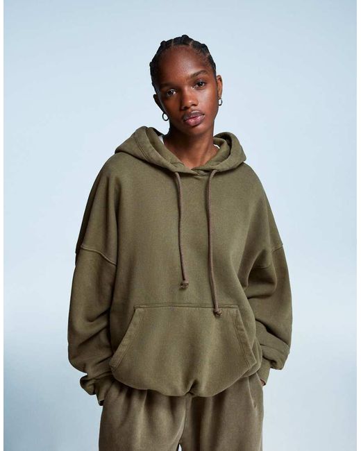 Bershka Oversized Hoodie in het Green