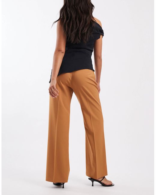 ASOS Brown Tailored Relaxed Flare Trousers