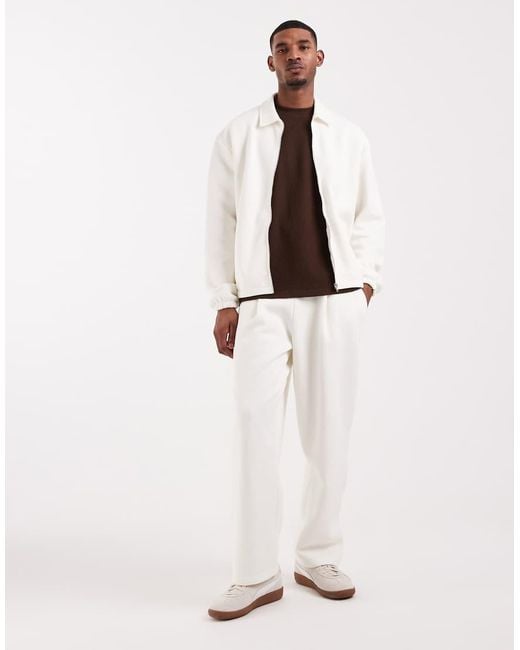 ASOS Natural Wide Leg Pique joggers for men