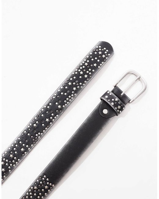 Ceinture polie à petits clous - gris ASOS pour homme en coloris White