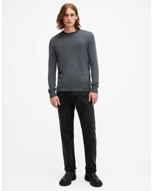 AllSaints – mode – sweatshirt aus merinowolle in Gray für Herren